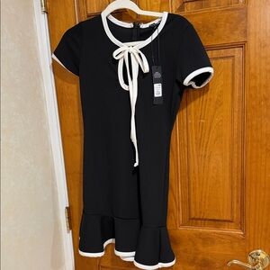 Fashion Nova Black Dress with White Accents